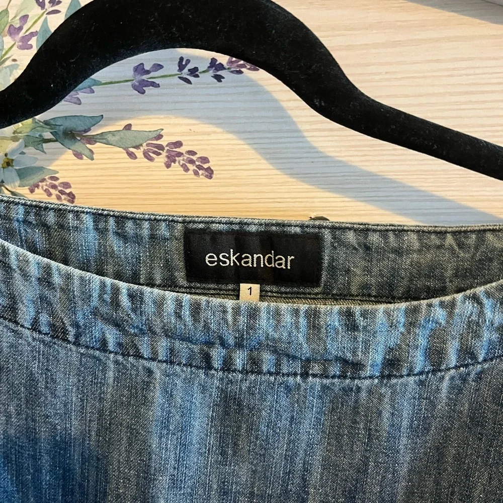 Eskandar Blue Denim Top - Picture 3 of 9